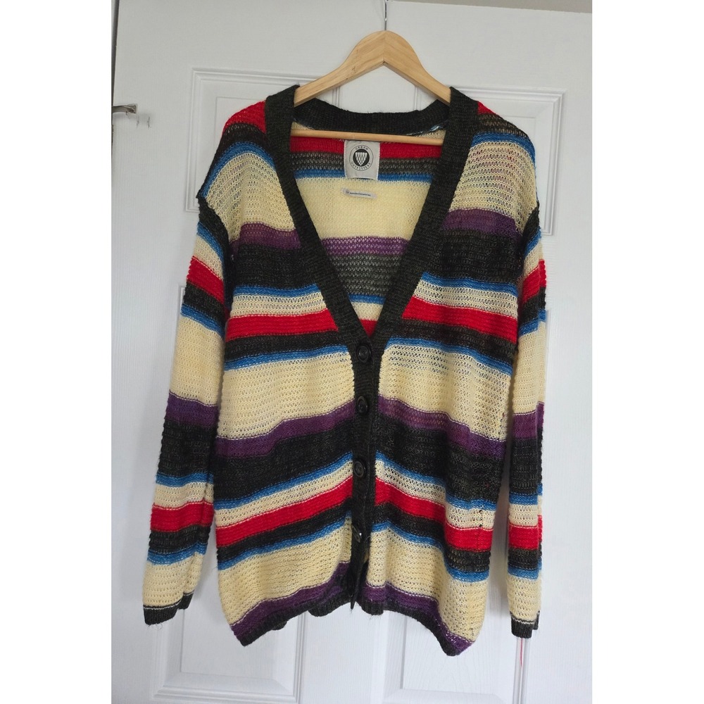 Urban Outfitters Striped Knit Cardigan Sweater Multi Color V-Neck Small